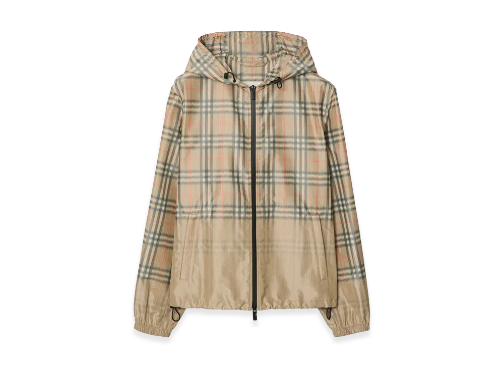 Burberry Gradient Check Hooded Jacket "Sand Beige"