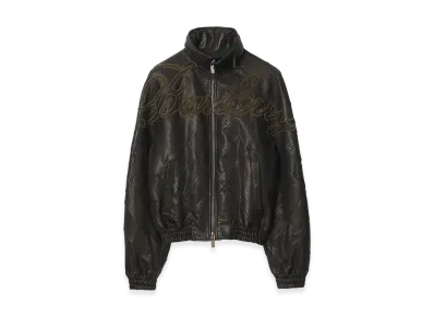 Burberry Cursive Logo Leather Jacket "Black"