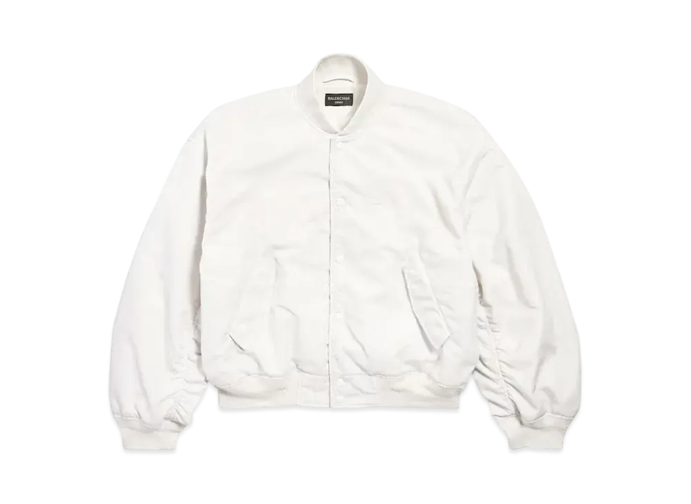 BALENCIAGA Men's Loop Sports Icon Varsity Jacket "White"