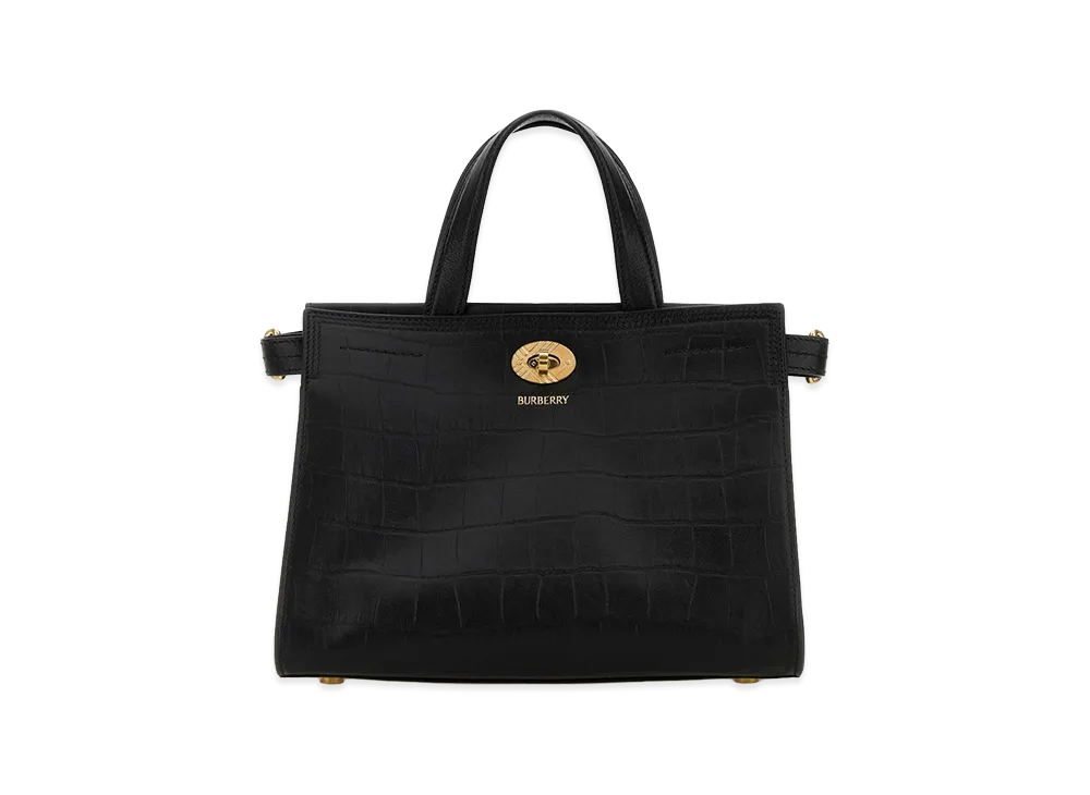 Burberry Women's Leather Mini Cotswolds Handbag "Black"