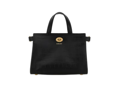 Burberry Women's Leather Mini Cotswolds Handbag "Black"