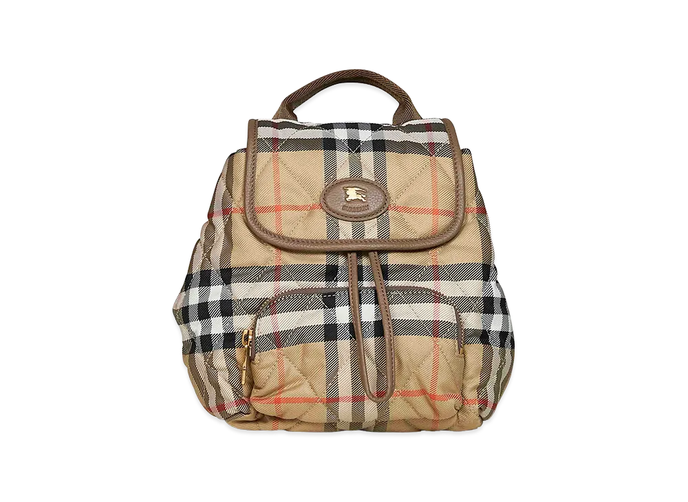Burberry Women's Embroidered Canvas Mini Horseshoe Backpack "Checked"