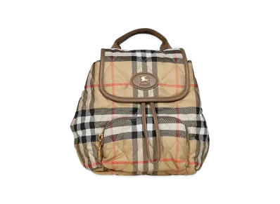 Burberry Women's Embroidered Canvas Mini Horseshoe Backpack "Checked"