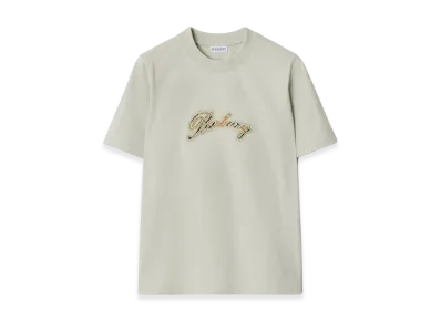 Burberry Women's Check Cursive Logo Cotton Tee "Seafoam Green"