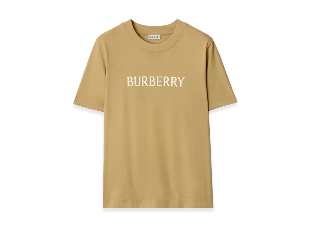 Burberry Women's Logo Cotton Tee "Flax Beige"