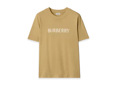 Burberry Women's Logo Cotton Tee "Flax Beige"
