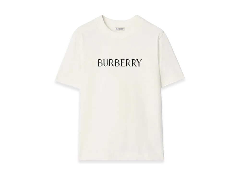 Burberry Women's Logo Cotton Tee "Chalk White"