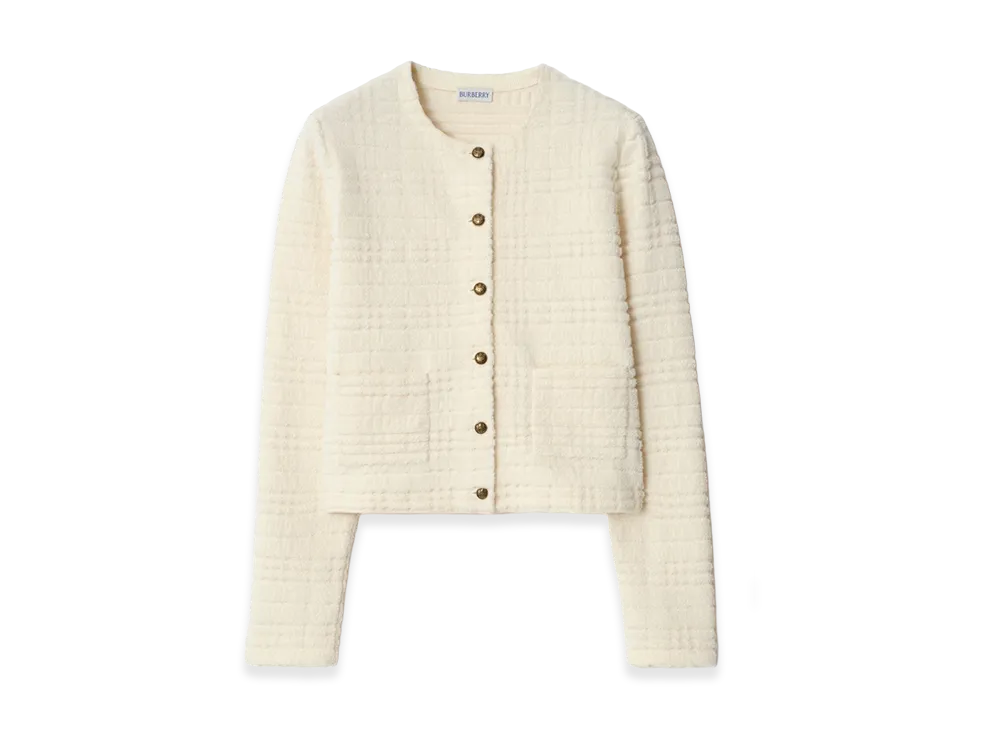 Burberry Women's Wool Blend Jacket "Ecru White"