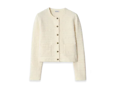 Burberry Women's Wool Blend Jacket "Ecru White"