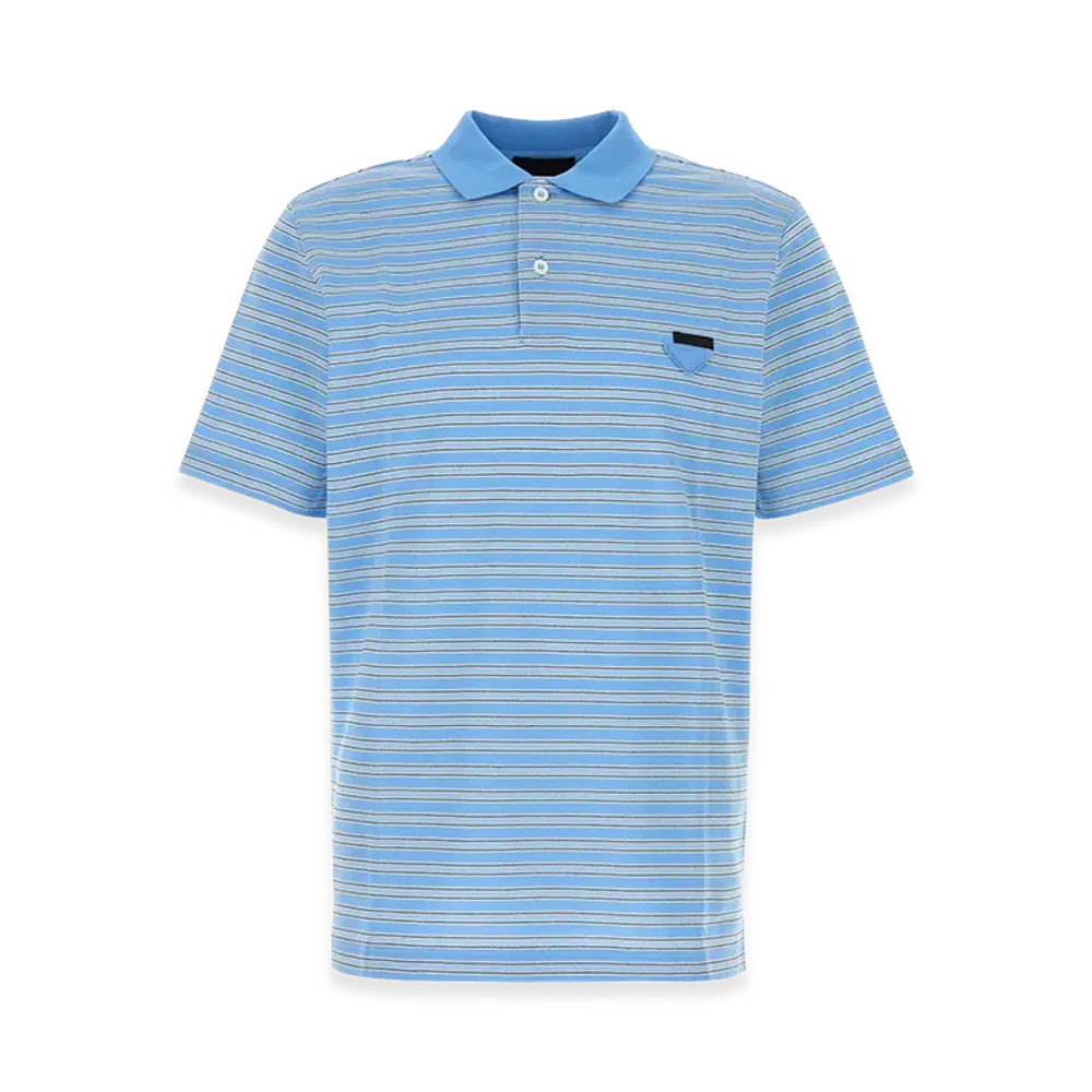 PRADA Embroidered Piquet Polo Shirt "Stripped"