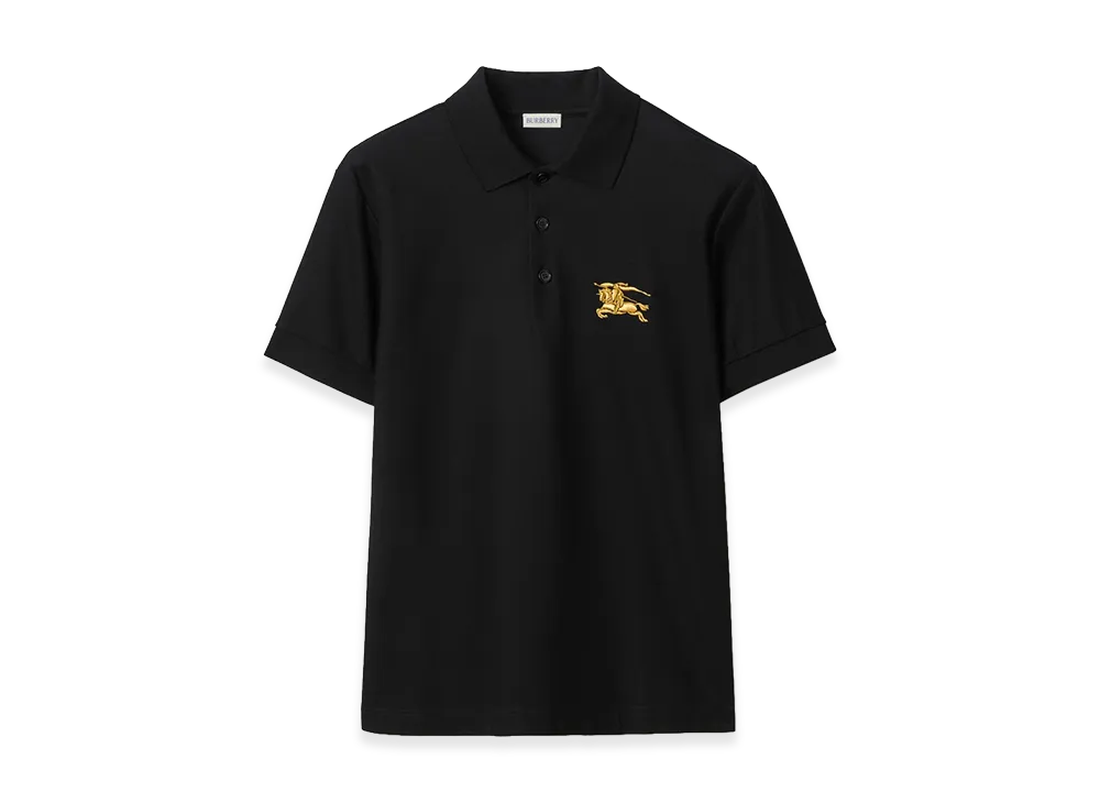 Burberry Metallic EKD Cotton Polo Shirt "Black"