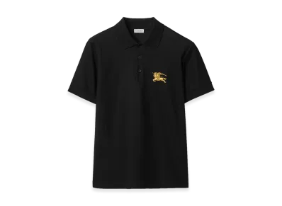 Burberry Metallic EKD Cotton Polo Shirt "Black"