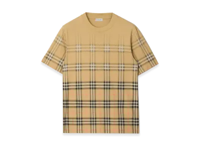 Burberry Gradient Check Cotton Tee "Sand Beige"
