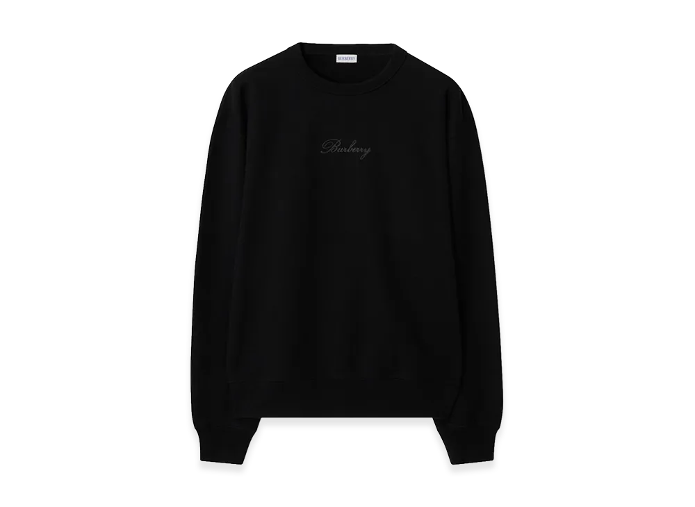 Burberry Check Cursive Logo Cotton Sweatshirt "Black"