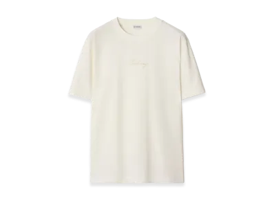 Burberry Check Cursive Logo Cotton Tee "Chalk White"