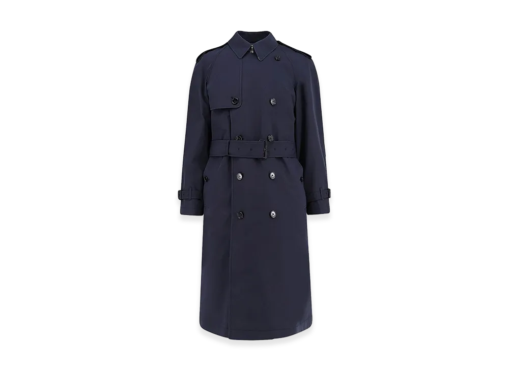 Burberry Trench Highbury In Misto Cotone "Blue"