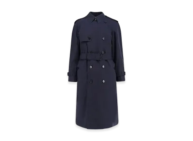 Burberry Trench Highbury In Misto Cotone "Blue"