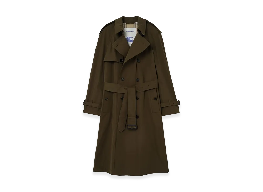 Burberry Long And Light Cotton Trench Coat "Green"