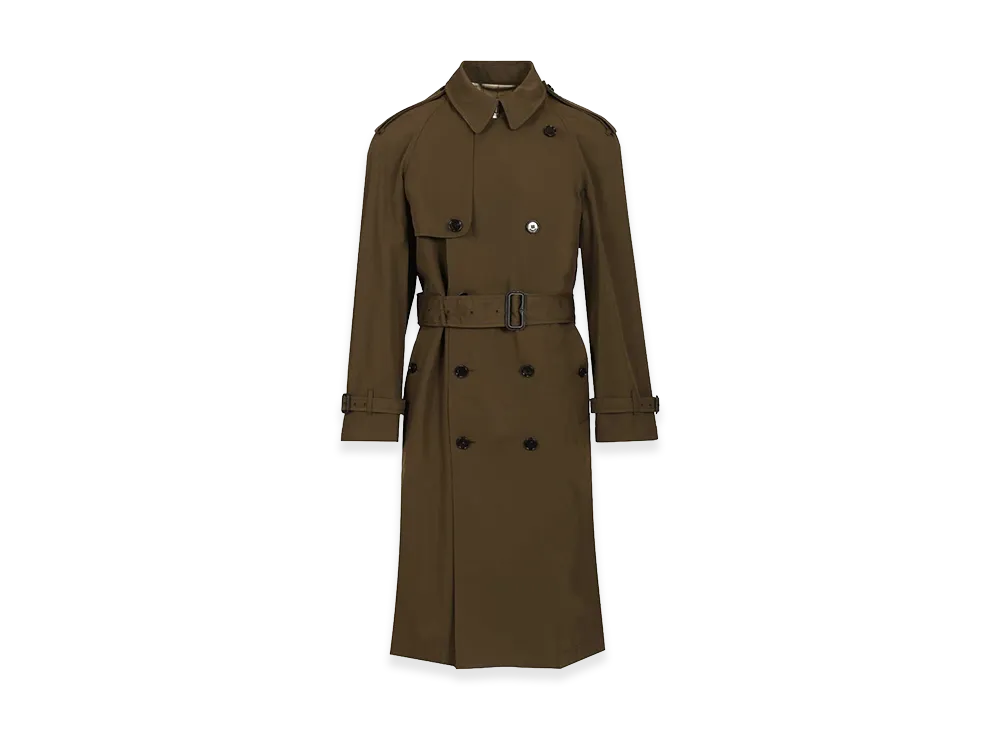 Burberry Long And Light Cotton Trench Coat "Green"