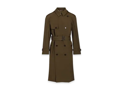 Burberry Long And Light Cotton Trench Coat "Green"