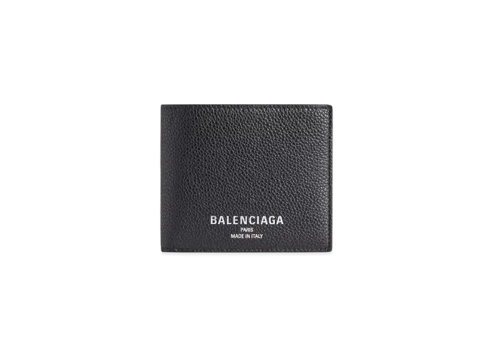 BALENCIAGA Credit Square Folded Coin Wallet "Black"
