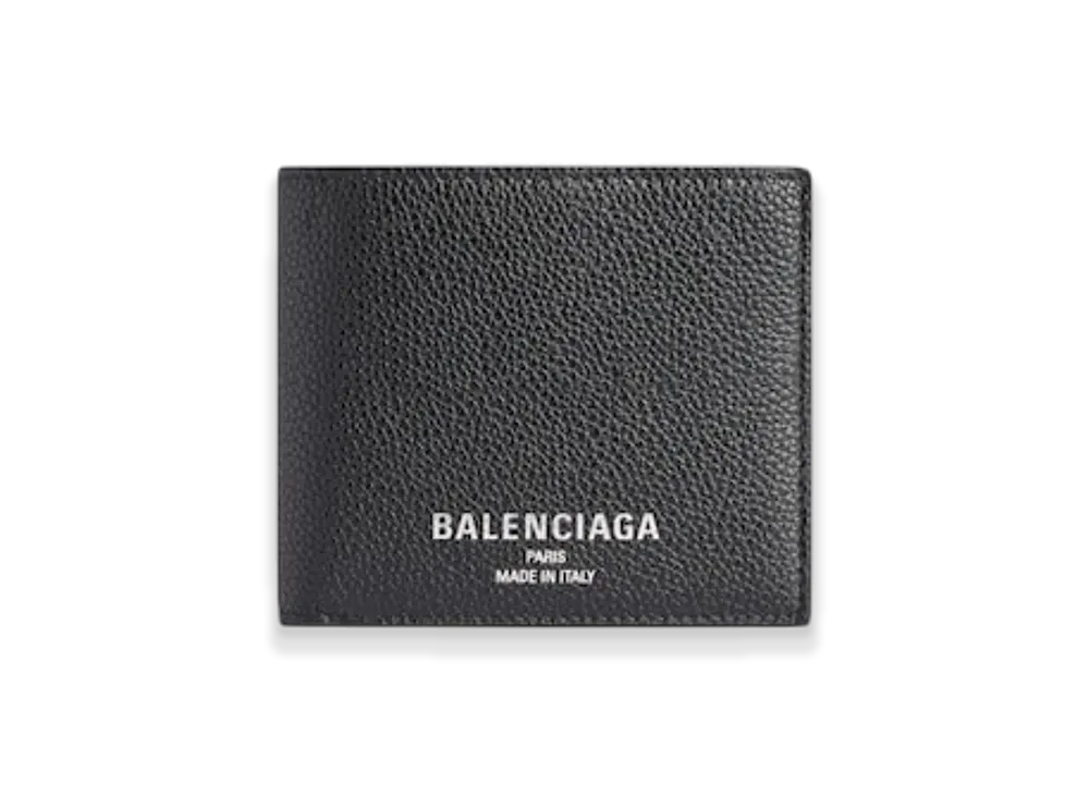 BALENCIAGA Credit Square Folded Coin Wallet "Black"