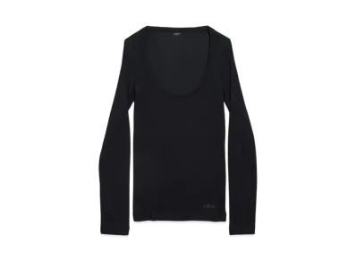 BALENCIAGA Women's BB Garderobe Decollete Top "Black"