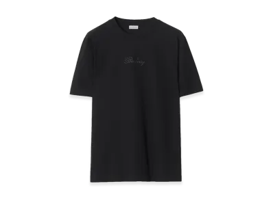 Burberry Check Cursive Logo Cotton Tee "Black"
