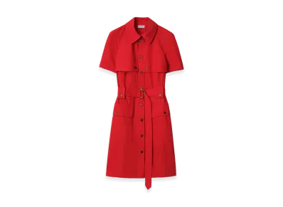 Burberry Women's Wool Trench Dress "Crayon Red"