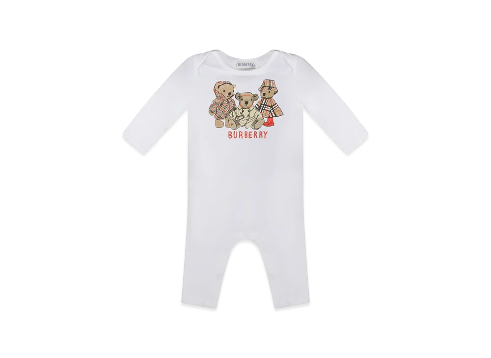 Burberry Kids N4 Albern Teddy TR Playsuit "White"