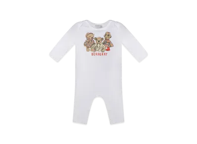 Burberry Kids N4 Albern Teddy TR Playsuit "White"