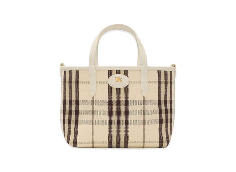 Burberry Women's Mini Reversible Bloomsbury Tote "Soap Beige/Light Beige"