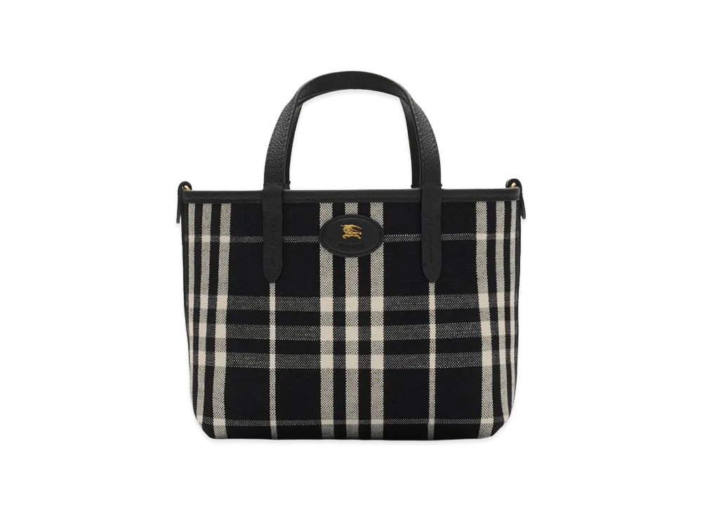 Burberry Women's Mini Reversible Bloomsbury Tote "Black/Calico Beige"