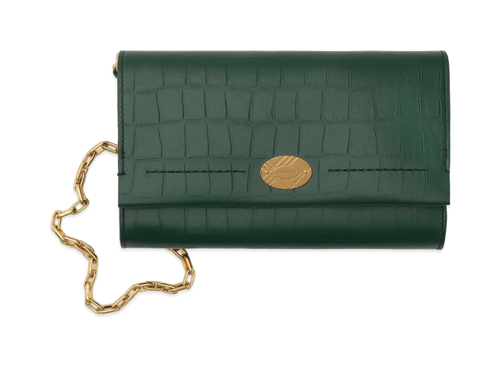 Burberry Women's Cotswolds Chain Strap Wallet "Ivy Green"