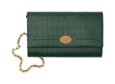 Burberry Women's Cotswolds Chain Strap Wallet "Ivy Green"