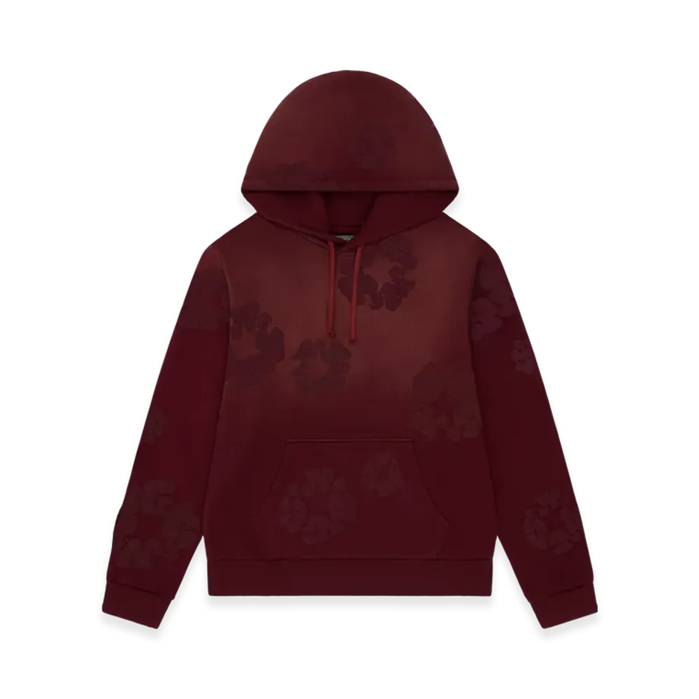 DENIM TEARS Faded Mono Cotton Wreath Hoodie "Beet Root"