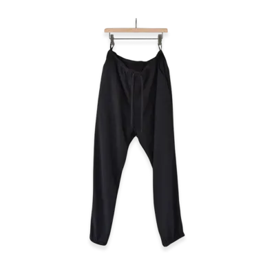 COMOLI Wool Viyella Drawstring Pants "Charcoal"