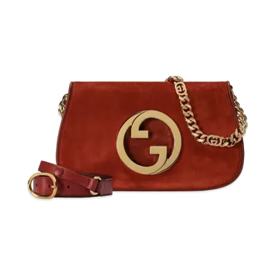 GUCCI Gucci Blondy Shoulder Bag Suede "Ruby Red"