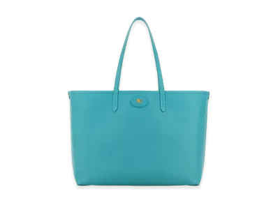 Burberry Women's Leather Reversibile Tote Bag "Turquoise Blue"