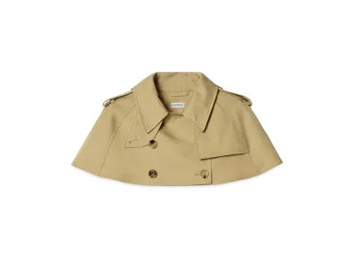 Burberry Women's Gabardine Trench Capelet "Hamper Beige"