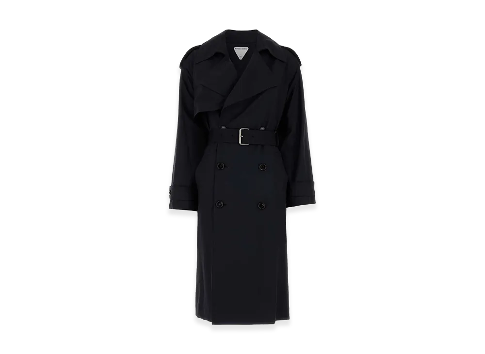 Bottega Veneta Women's Wool Trench Coat "Black"
