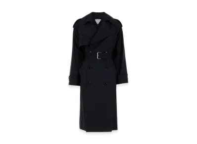 Bottega Veneta Women's Wool Trench Coat "Black"