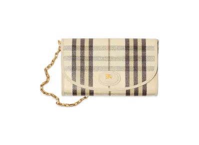 Burberry Women's Highland Chain Strap Wallet "Light Beige"
