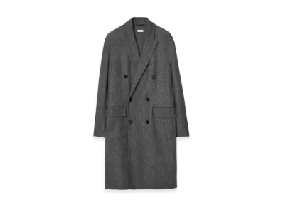 Burberry Herringbone Wool Tailored Coat "Lead Grey Melange"