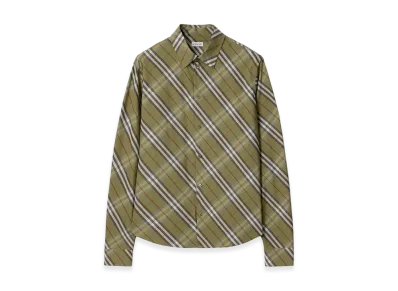 Burberry Relaxed Fit Check Cotton Shirt "Glade Green"