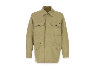 Burberry Cotton Bradmore Overcoat "Beige/Sage Green"