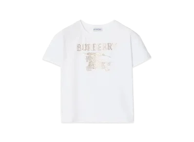 Burberry Kids Crystal Ekd Cotton T-Shirt "White"
