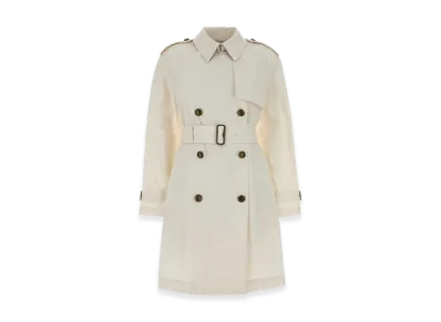 Burberry Women's Cotton Belgravia Trench Coat "White/Ivory"