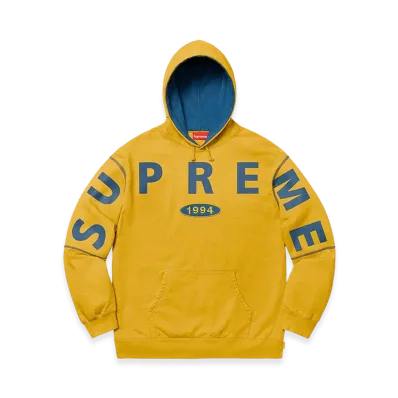 Supreme Spread Logo Hooded Sweatshirt "Mustard"
