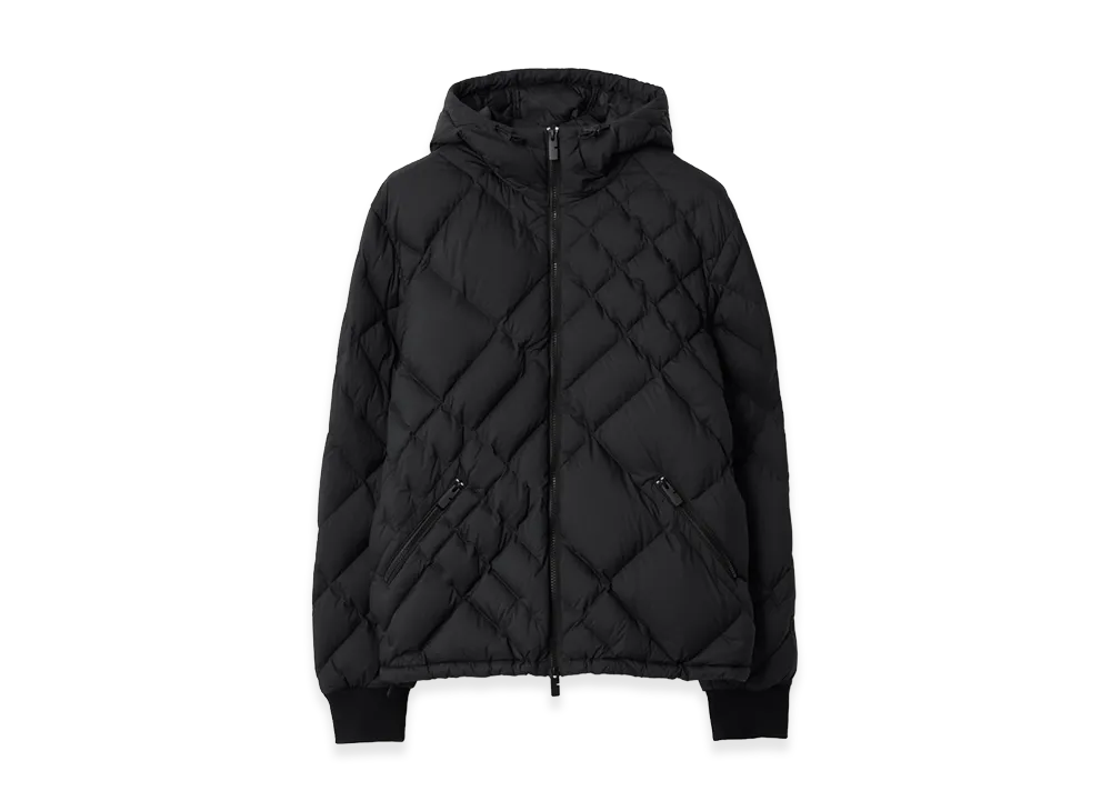 Burberry Check Stitch Nylon Dovers Green Down Jacket "Black"